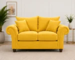 Yellow 2 Seater Chesterfield Sofa – Luxury Tufted Rolled Arm Sofa - Image 2
