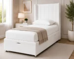 Classic White Ottoman Single Bed – Elegant 3ft Frame with Concealed Storage - Image 2