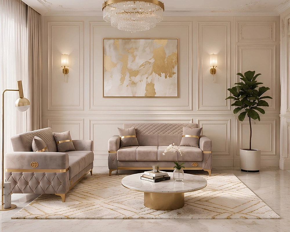 Modern 2+2 Sofa Set – Elegant Complete Living Room Seating (3) Stylish Modern 2+2 Sofa Set – Complete Lounge Furniture - Image 1