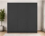 Graphite Grey 6 Door Wardrobe with Centre Mirror – Refined Bedroom Storage - Image 4