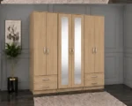 Stylish Mirrored Wardrobe with 6 Spacious Doors and Drawers | Modern Bedroom Furniture for Clothes, Bedding and Everyday Essentials - Image 5