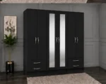 Large 6 Door Wardrobe with Mirrors, Drawers and Shelf Storage | Elegant Modern Bedroom Storage Solution with Spacious Compartments - Image 3