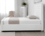 Elegant White Single Bed Frame -Florida 3ft Upholstered Bed-90 × 190 cm Bed-Bed with Mattress - Image 3