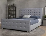 Modern Light Grey Florida 5ft Bed with Mattress – 180 × 200 cm Premium Upholstered Design - Image 3