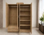 Modern Bedroom Wardrobe with 4 Doors, 4 Integrated Mirrors and 2 Practical Storage Drawers - Image 5