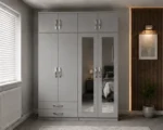 4 Door Wardrobe with 4 Drawers & 2 Mirrors – Modern Bedroom Storage