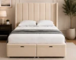 Sand Beige Super King Bed – Premium Upholstered 200×200cm Ottoman Frame with Generous Storage - Image 2
