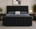 Luxury Black Florida Super King Bed – 200×200cm Premium Upholstered Frame