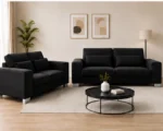 Elegant Sofa Set Black – Contemporary 3+2 Seater Sofa for Stylish Home