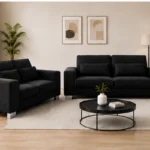 Elegant Sofa Set Black – Contemporary 3+2 Seater Sofa for Stylish Home