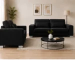 Elegant Sofa Set Black – Contemporary 3+2 Seater Sofa for Stylish Home - Image 2
