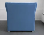Midnight Blue Oxford Single Bed – Elegant Upholstered Design with Mattress - Image 3