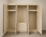 6 Door  Wardrobe with 3 Drawers & Double Mirrors  –  Modern Bedroom Storage Cabinet - Image 4