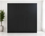 Black Finish 6 door Wardrobe with 3 Drawers – Premium Storage for Modern Bedrooms - Image 4