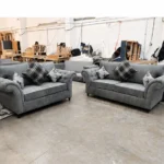 Grey 3+2 Seater Luxury Sofa Suite – Elegant Chesterfield Rolled Arm Design