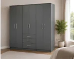 Stylish Large Wardrobe with 6 Doors Designed with Three Practical Drawers - Image 3