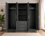 Stylish Large Wardrobe with 6 Doors Designed with Three Practical Drawers - Image 4