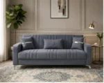 ORION Turkish Luxury 3 Seater Sofa Plush Velvet -  Vertical Channel Design & Extra Comfort