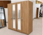 Modern 4 Door Mirrored Wardrobe with Full-Length Mirrors – Elegant Bedroom Storage Solution - Image 3