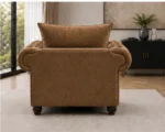 Nicole Mocha Brown 1 Seater Sofa – Luxury Rolled Armchair (Copy) - Image 3