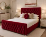 Burgundy Hilton 6ft Super King Bed – 200 × 200 cm Premium Tufted Headboard - Image 4