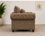 Nicole Mocha Brown 1 Seater Sofa – Luxury Rolled Armchair (Copy) - Image 5