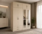 Contemporary 4 Door Wardrobe with 2 Mirrors & 4 Bottom Drawers - Image 4