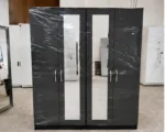 Spacious 4 Door Mirrored Bedroom Wardrobe with Full-Length Mirrors – Elegant Modern Furniture