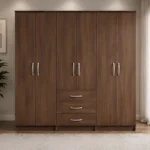 Premium 6 Door Clothes Storage Spacious Wardrobe with Triple Drawers