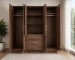 Premium 6 Door Clothes Storage Spacious Wardrobe with Triple Drawers - Image 4