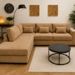 Modern Oak L-Shaped Sectional Sofa | Elegant Luxury Corner Couch