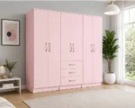 Elegant Modern 6 Door Wardrobe Ample Storage with 3 Convenient Drawers - Image 3