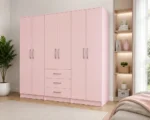 Elegant Modern 6 Door Wardrobe Ample Storage with 3 Convenient Drawers - Image 4