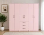 Elegant Modern 6 Door Wardrobe Ample Storage with 3 Convenient Drawers
