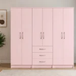 Elegant Modern 6 Door Wardrobe Ample Storage with 3 Convenient Drawers