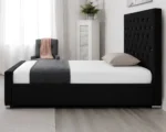 Classic Black Luxury Single Bed Frame - Florida 3ft Velvet Bed - Image 2