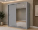 Large Modern Sliding Door Wardrobe with Mirror – Stylish Bedroom Storage Solution with Spacious Hanging Area, Multiple Shelves, Durable Construction and Space-Saving Design - Image 2