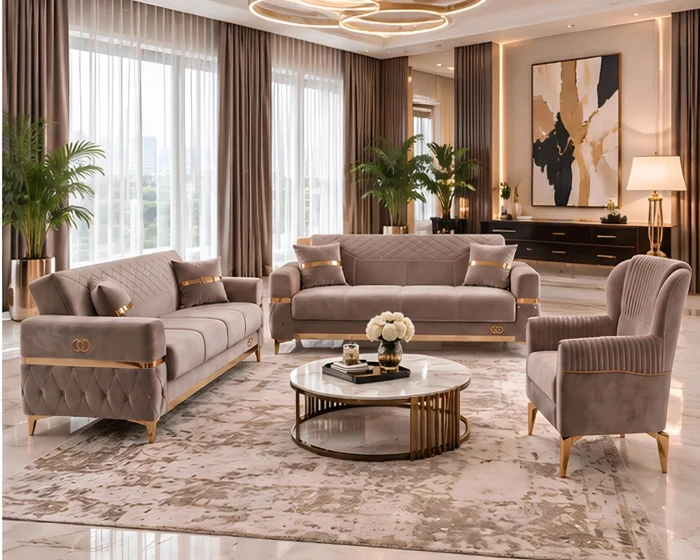 Complete Modern Sofa Set 3+2+1 – Elegant, Comfortable & Stylish