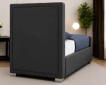 Modern Charcoal Black Florida Single Bed Frame - Luxury 3ft Bed - Image 4