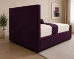 Royal Purple Florida King Size Bed – 180 × 200 cm 5ft Tufted Headboard with Mattress - Image 4