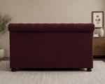 Modern Burgundy Sleigh Bed Frame 4ft6 - Luxury Double Bed - Double Bed with Mattress - Image 4