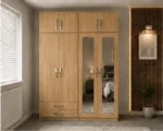 Stylish 4 Door Mirrored Wardrobe with 4 Convenient Drawers