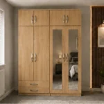 Stylish 4 Door Mirrored Wardrobe with 4 Convenient Drawers