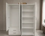 Modern 4 Door Mirrored Wardrobe with Spacious Bedroom Storage and Two Convenient Drawers - Image 5