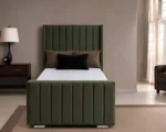 Forest Green Single Bed – Stylish 3ft Panelled Frame with Premium Upholstered Finish
