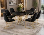 Elegant Dining Table and Chair Set | Spacious 6 Seater Family Dining Furniture - Image 3