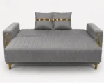Luxury Turkish Sofa Bed – Grey 3 Seater Sofa Bed with Gold Accents - Image 3