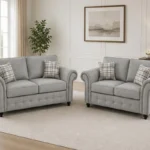 Luxury Chesterfield 3+2 Seater Sofa Set  - Elegant Buttoned Upholstery with Classic Rolled Arms