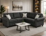 Charcoal Corner Sofa – Modern Comfort with Classic Elegance - Image 3
