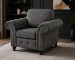 Oakland Sofa – Luxury Grey Curved Arm Design - Premium Comfort & Elegant Finish - Image 3